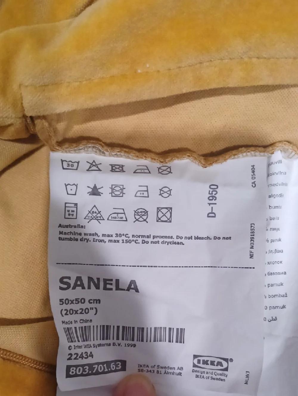 IKEA Sanda vibrant gold velour / velvet pillow covers 20x20 total of (4) four